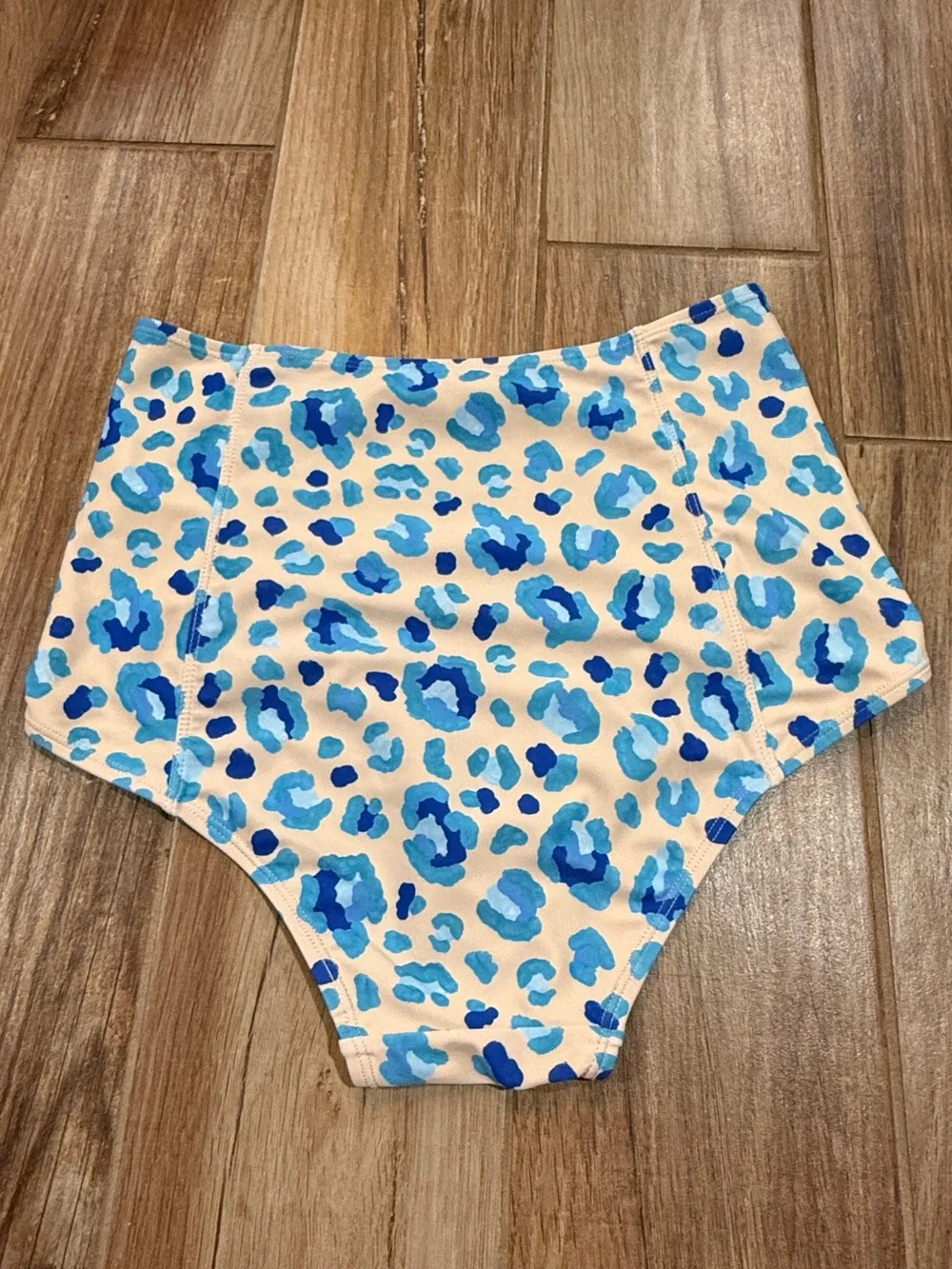 Kortni Jeane Blue Leopard High Waisted Swimsuit Bottoms